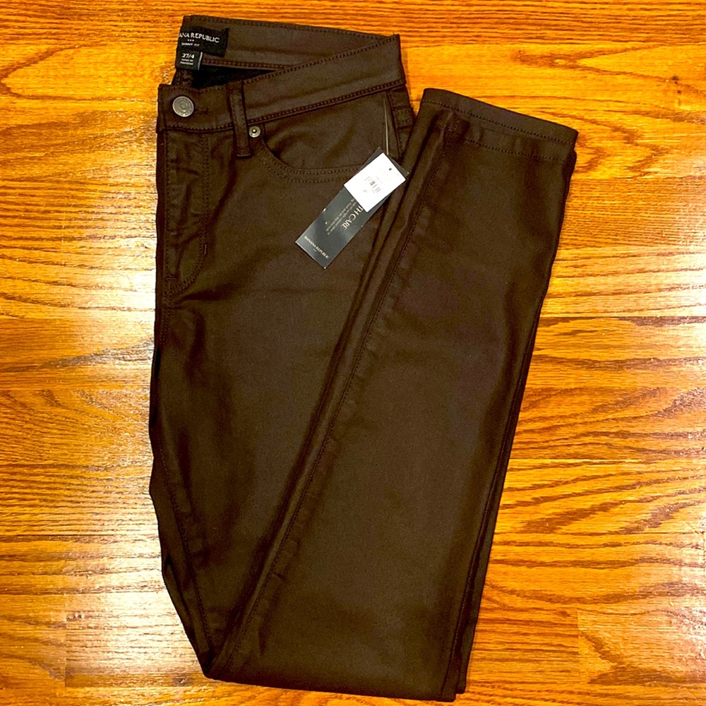 Brown Coated Skinny Jeans Banana Republic Factory Size 27/4